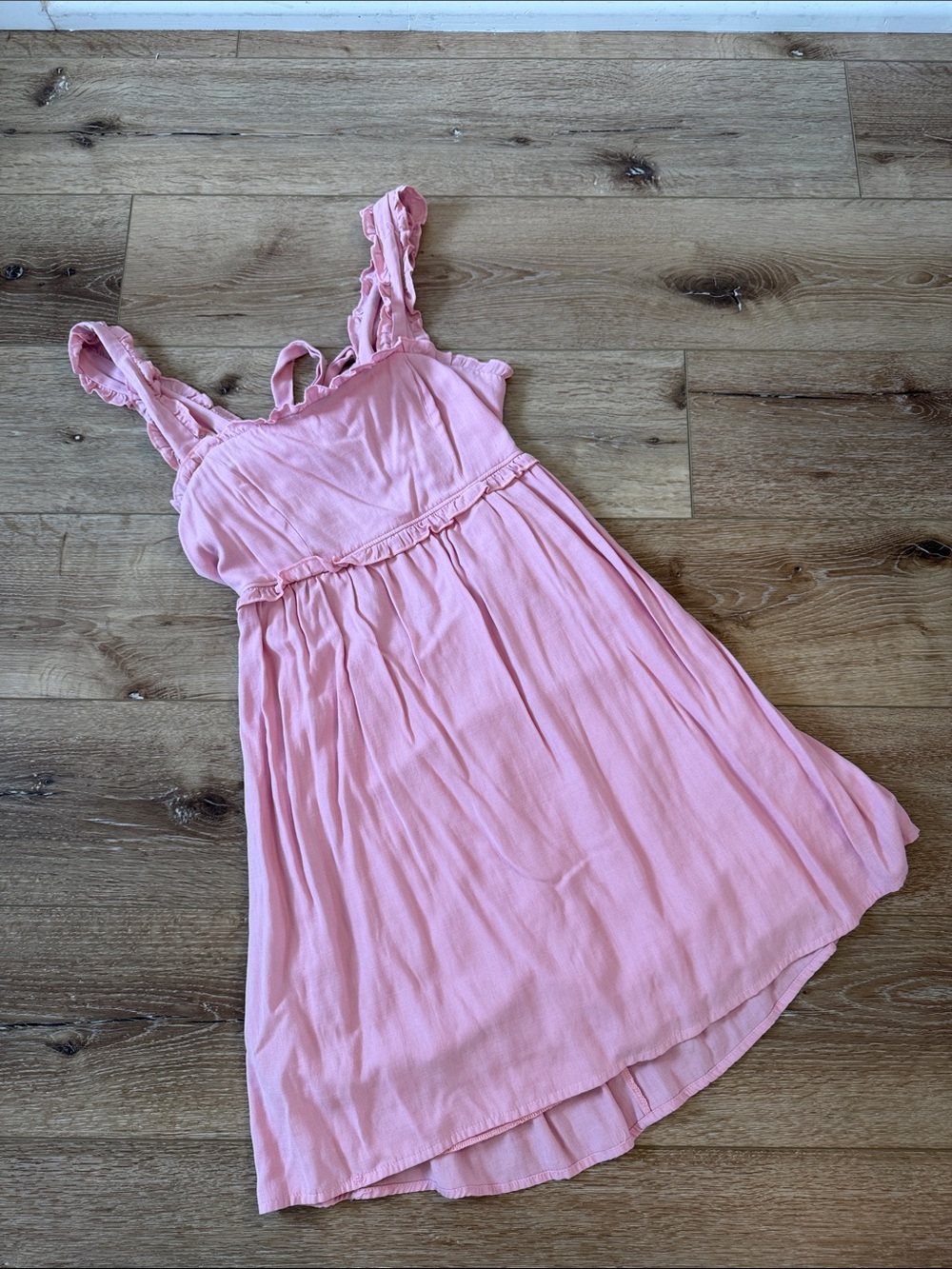 miami Pink Ruffle-Strap Mini Dress